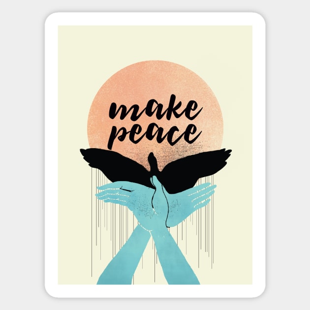 Make Peace Sticker by brightpaperwerewolves